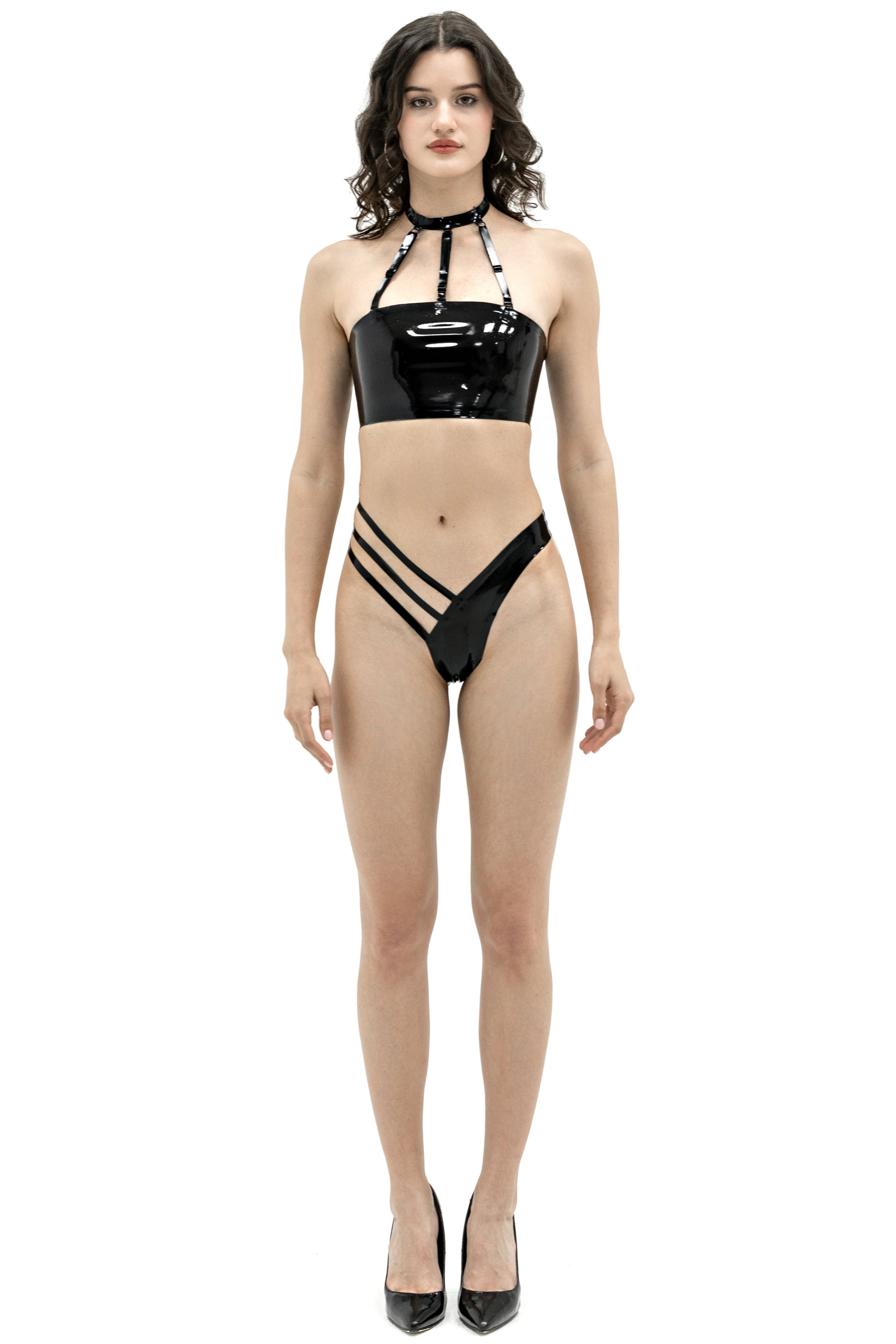 Top Bandeau with removable choker & Thong Edie