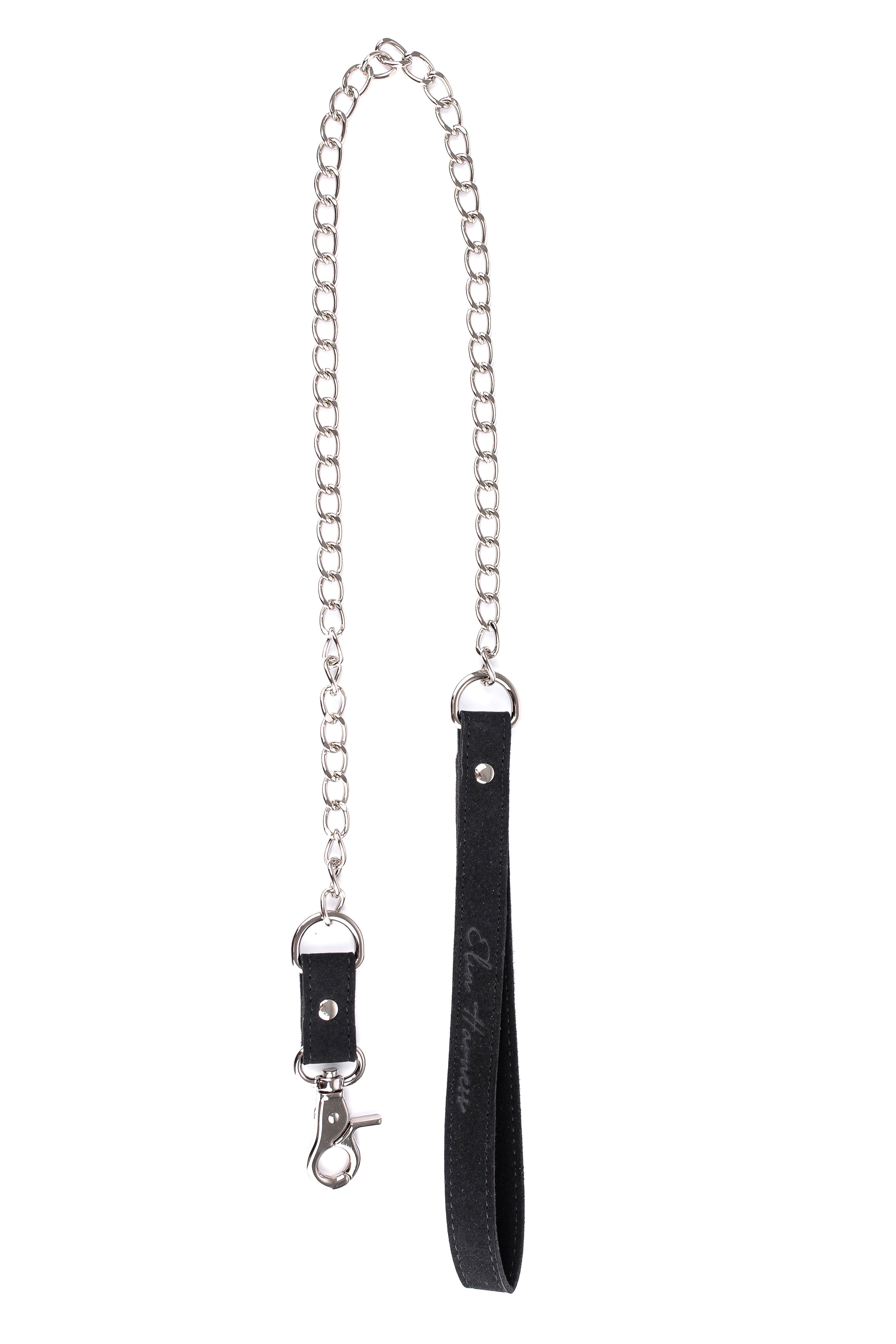 Faux Leather Choker with Chain leash