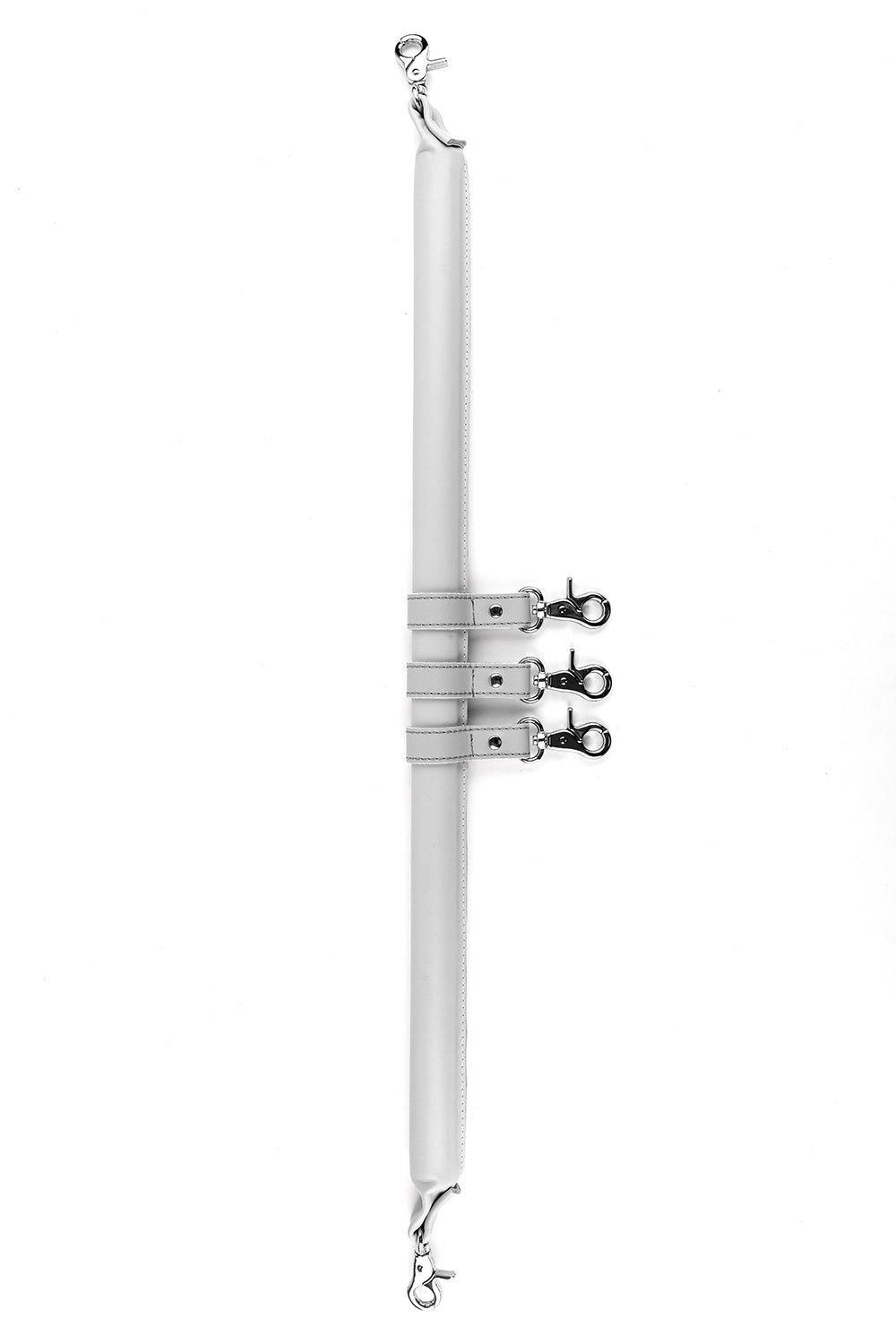 5 point BDSM Leather Spreader Bar with cuff hooks