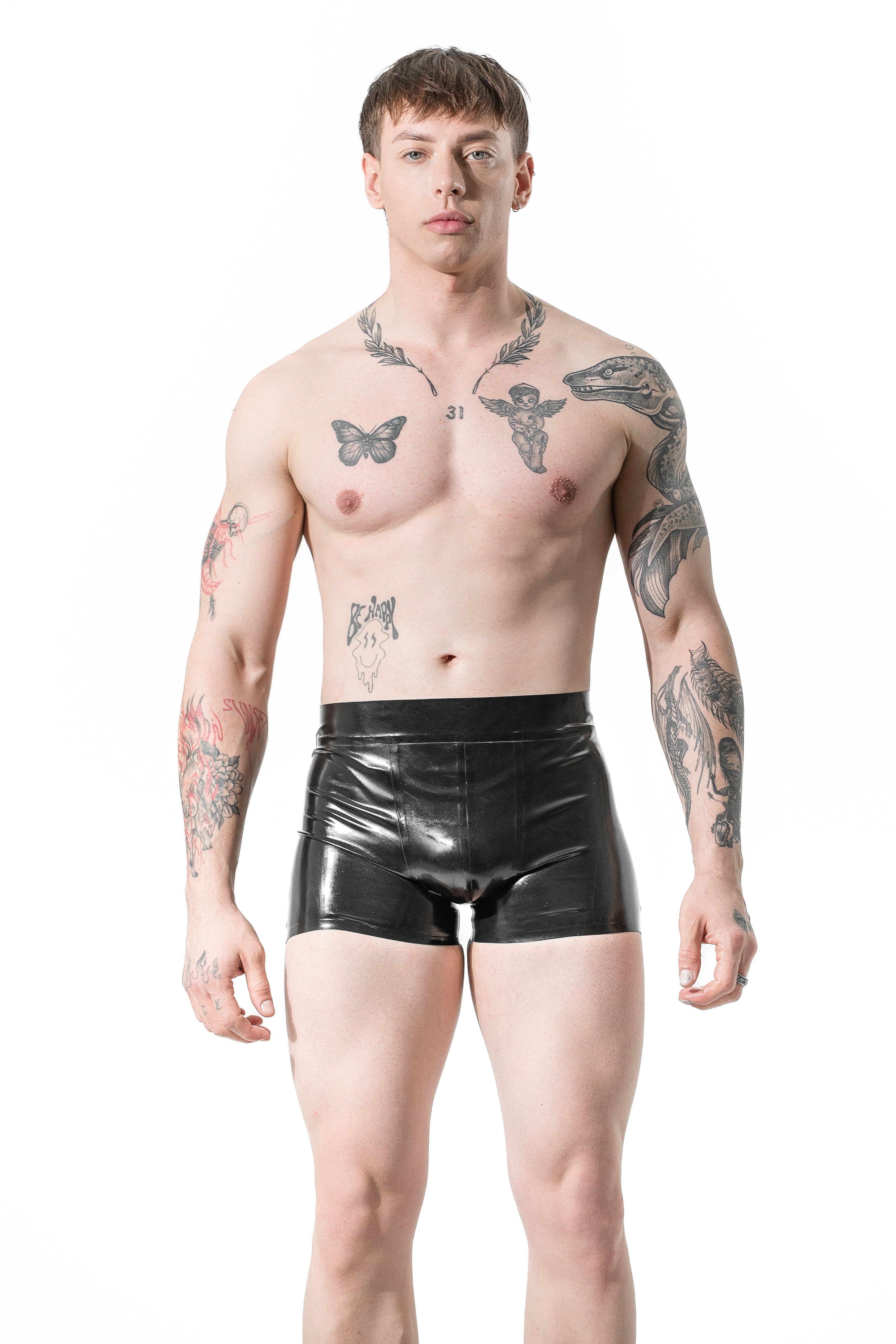 Latex men's black boxers