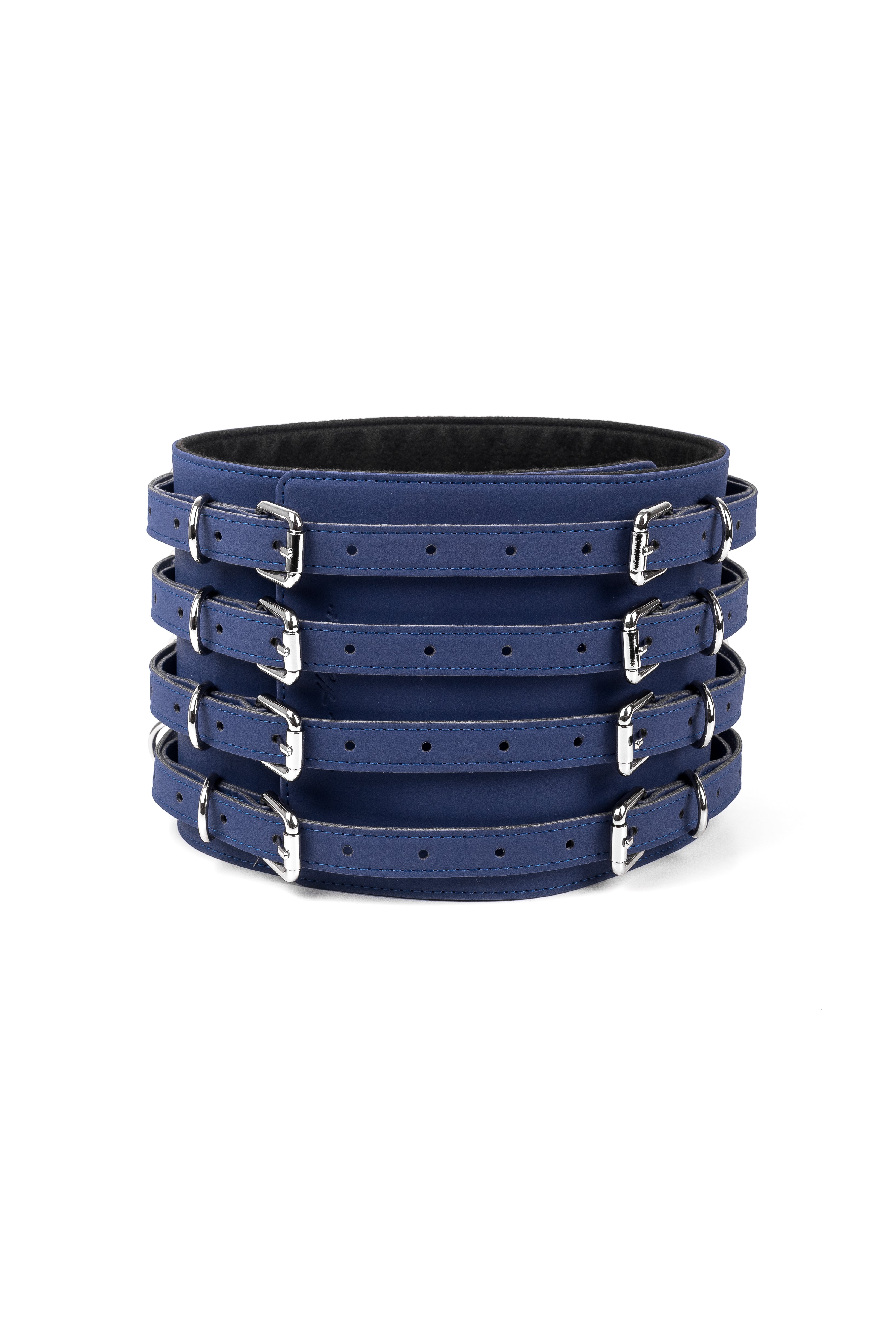 Neoprene Vegan Leather Belt. Navy Blue