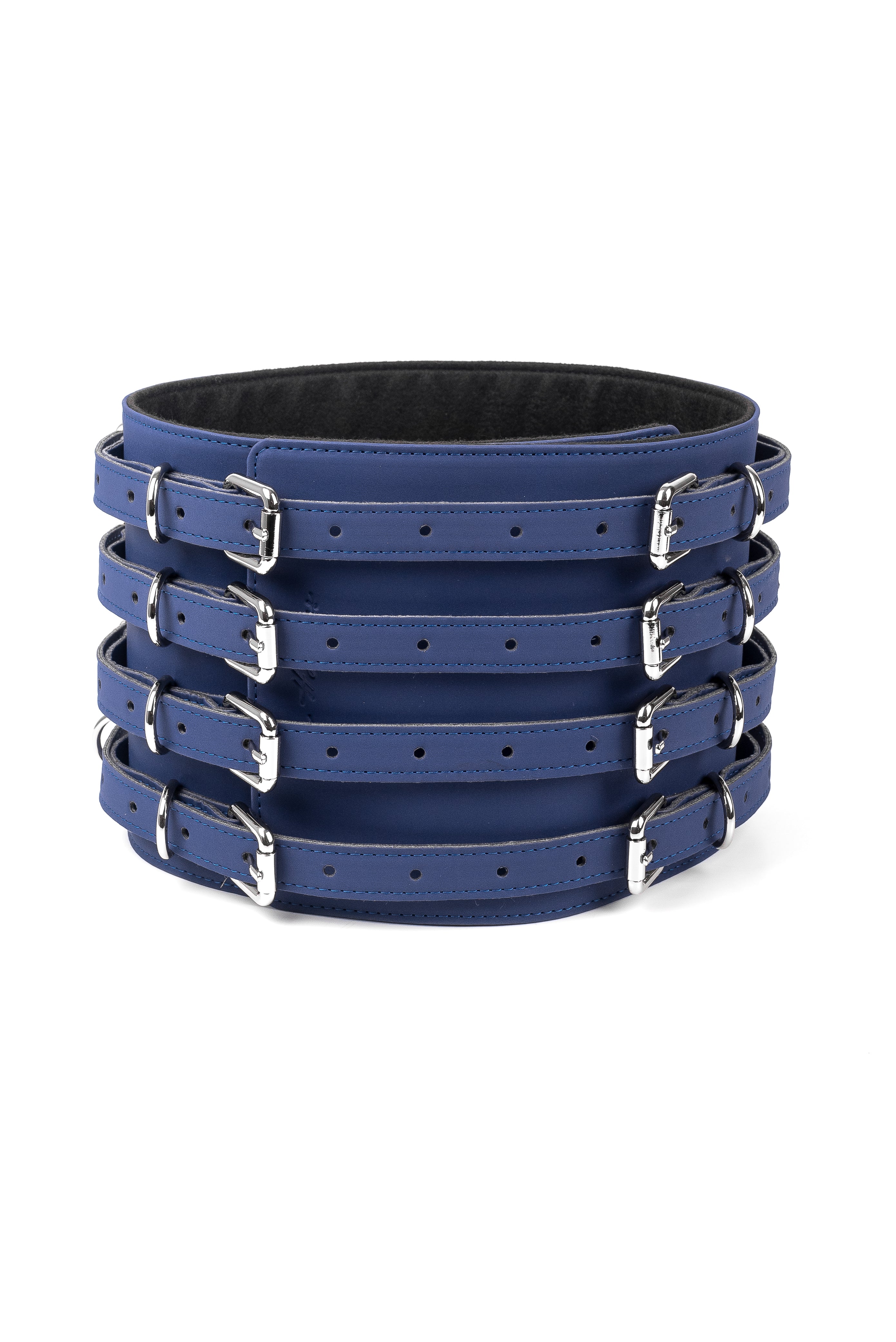 Neoprene Vegan Leather Belt. Navy Blue