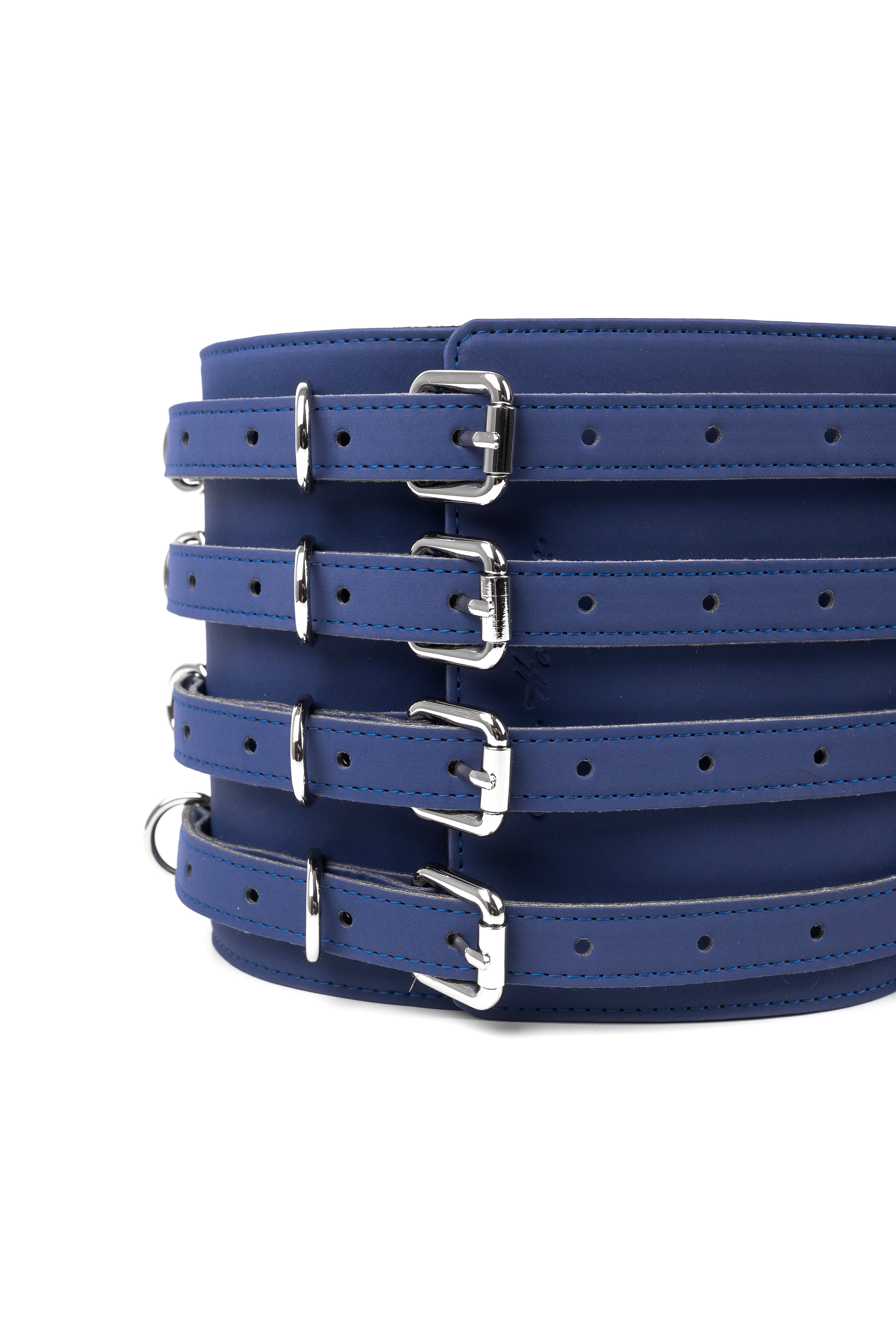 Neoprene Vegan Leather Belt. Navy Blue