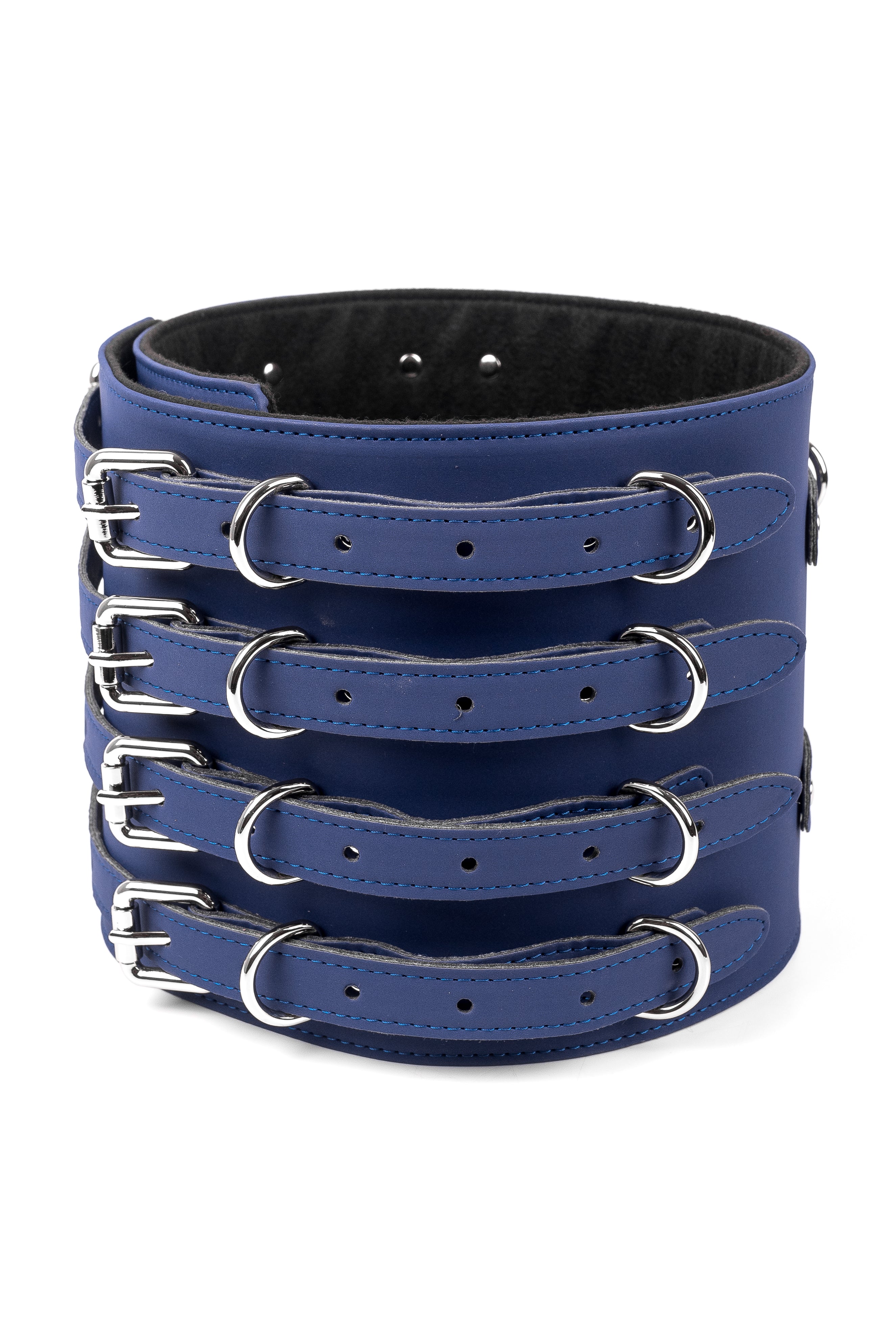 Neoprene Vegan Leather Belt. Navy Blue