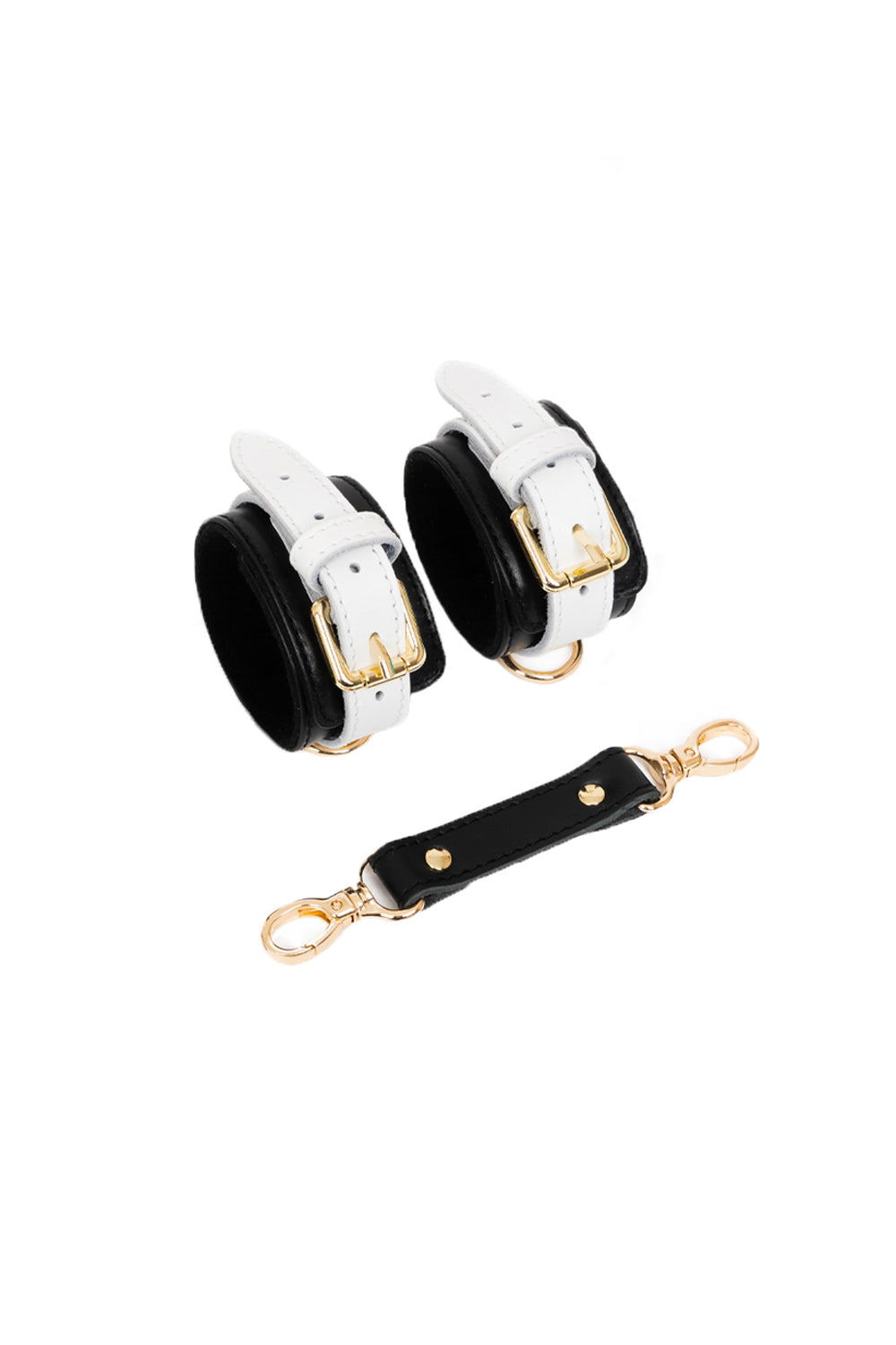 Black'n'White Cuffs for wrists, for ankles with standard leather connector