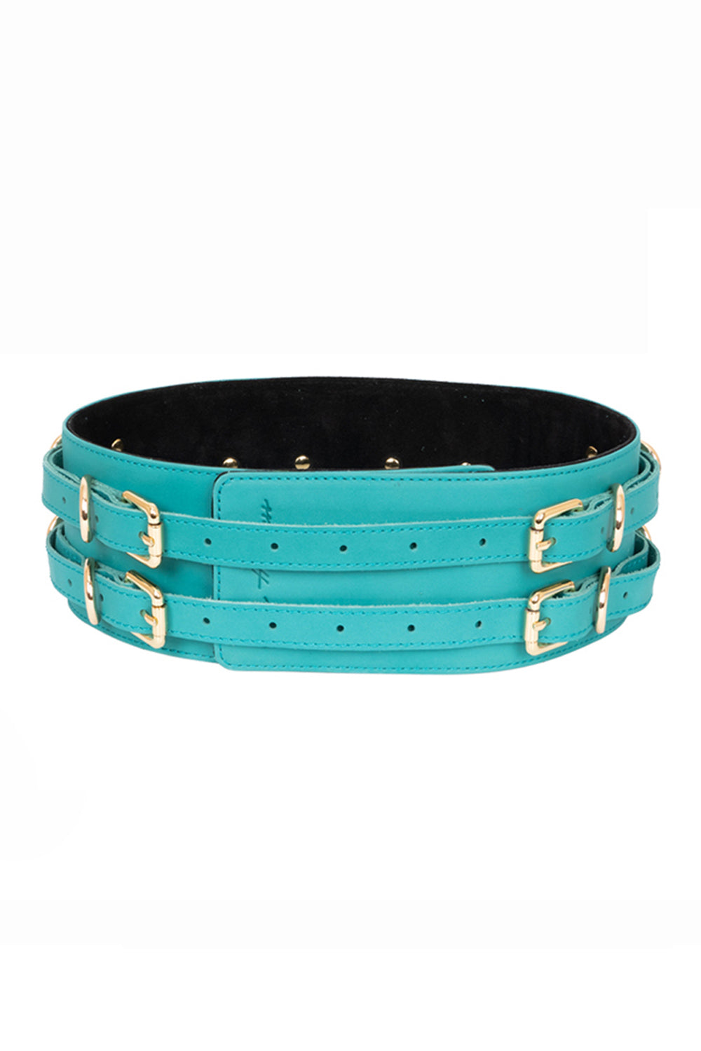"Crazy Horse" Leather Waist Belt. Turquoise
