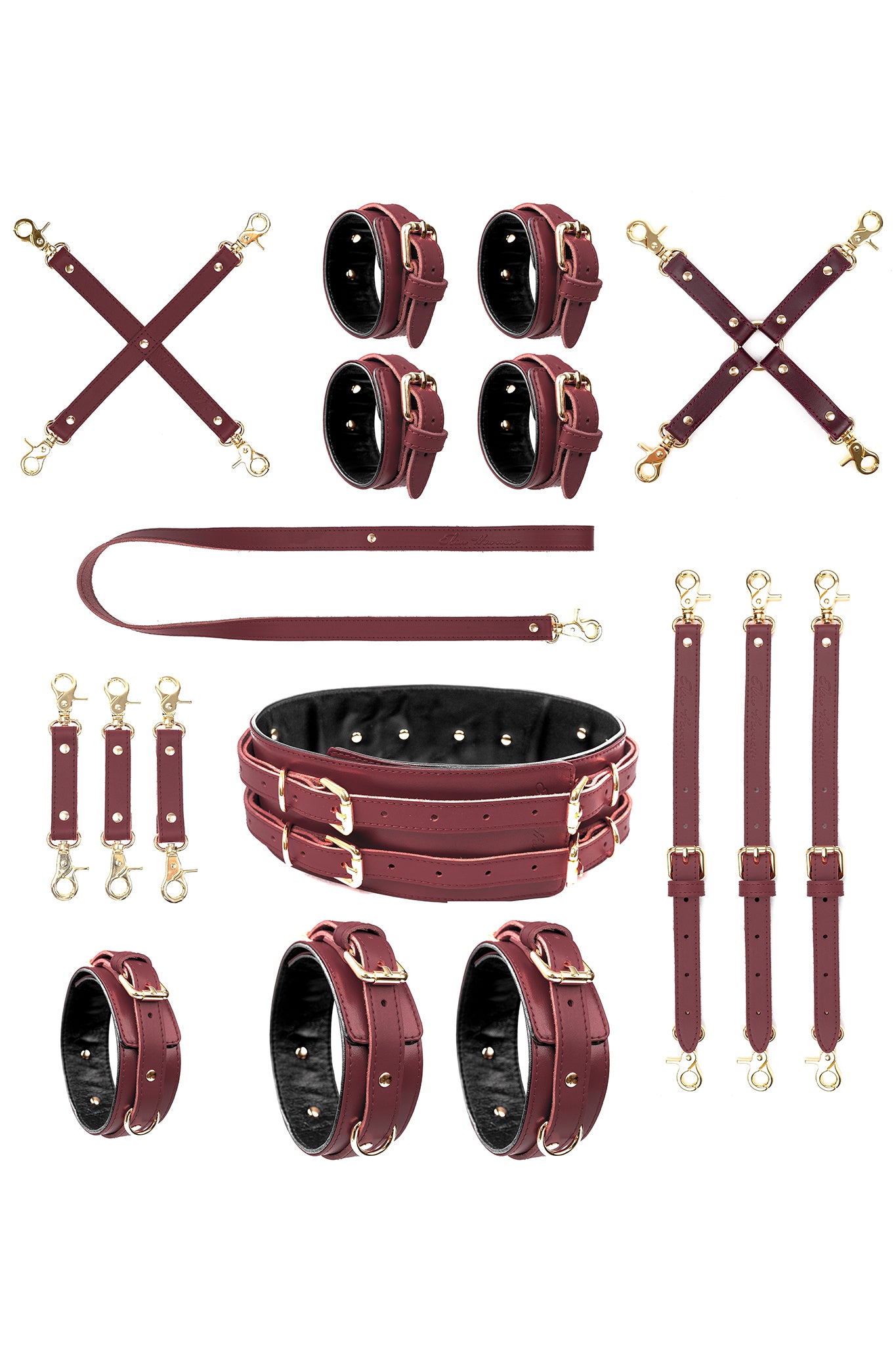 7 in 1 Leather Harness Bondage Set. 10 colors