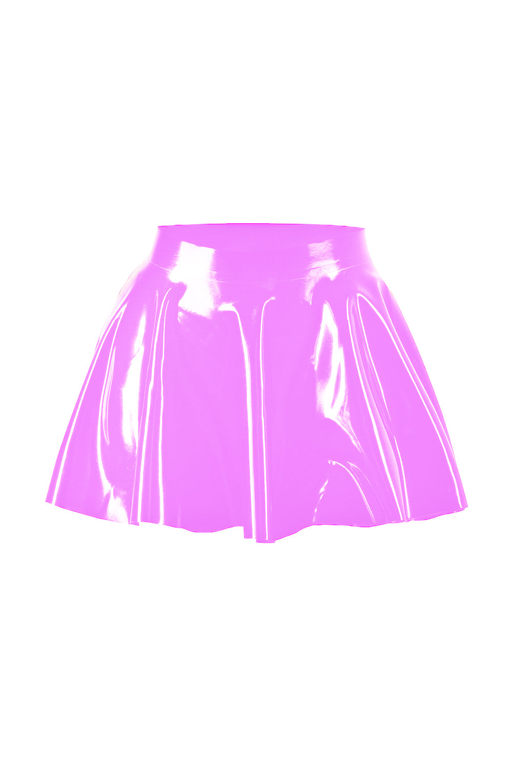 Latex Skater Skirt. Pink