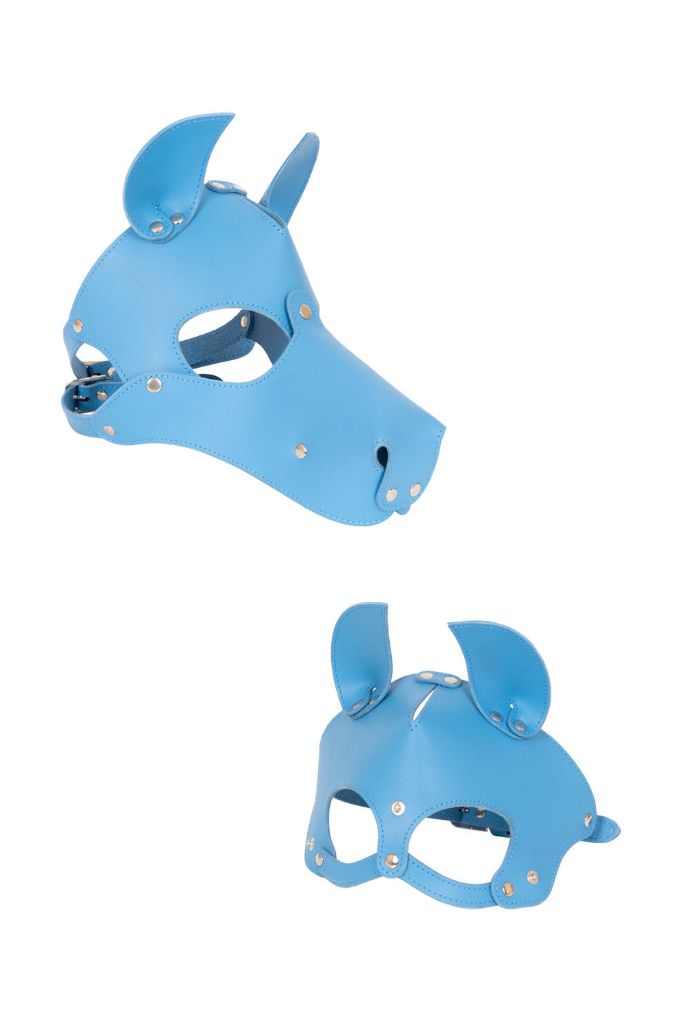 Dog mask with detachable muzzle. Burgundy