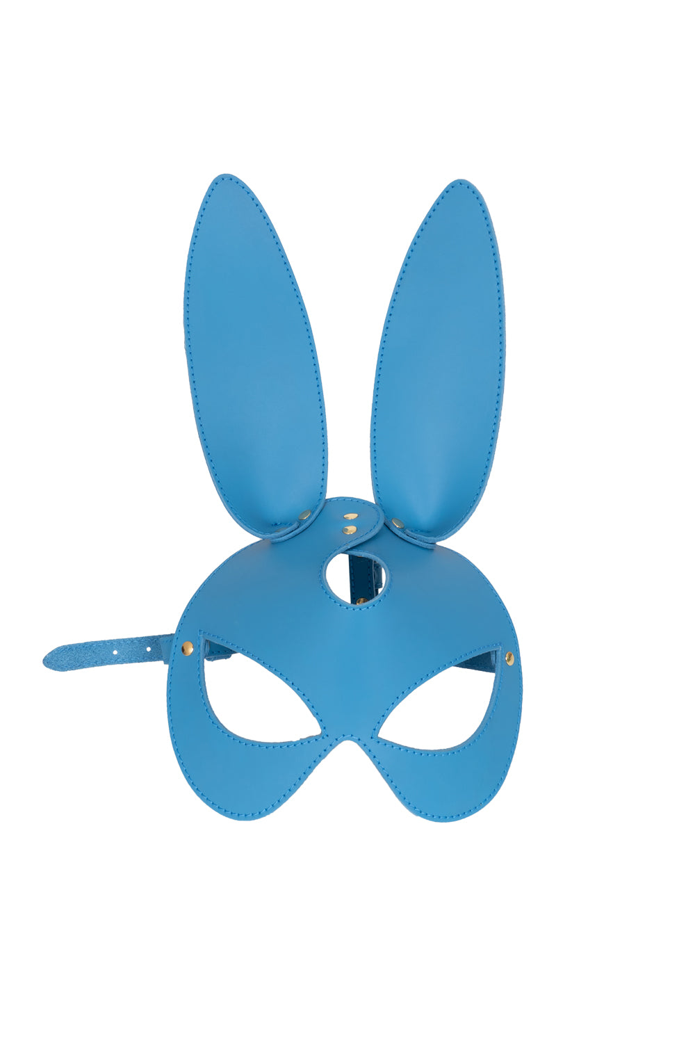 Rabbit mask, Leather Bunny Face mask. Blue