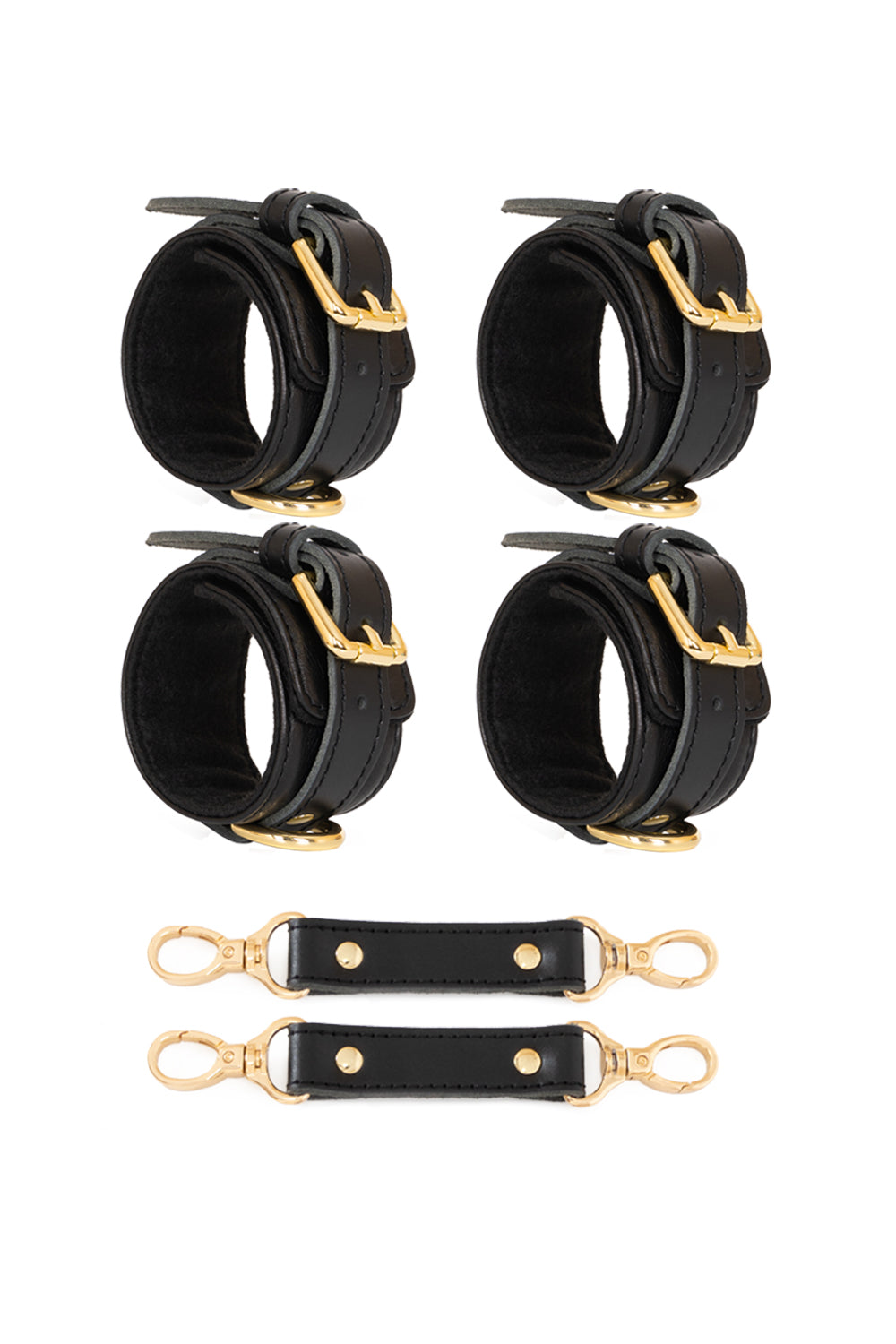 2 in 1 Hand and Ankle cuffs Leather Set. 10 colors