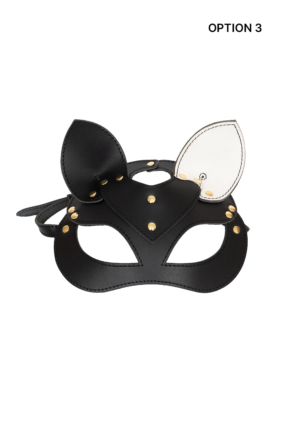 Leather сat mask, kitty fetish mask. Black and White mix