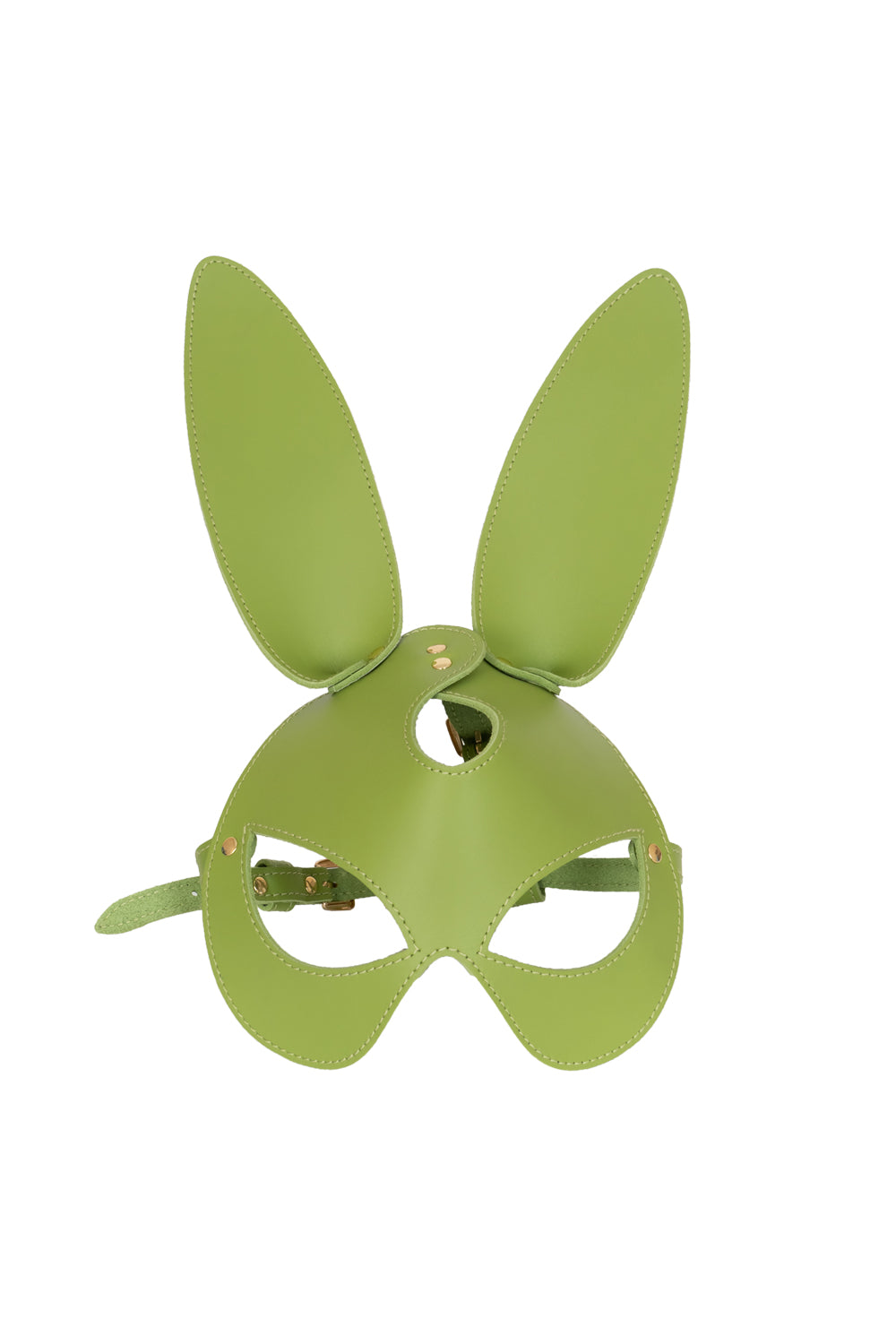 Rabbit mask, Leather Bunny Face mask. Green