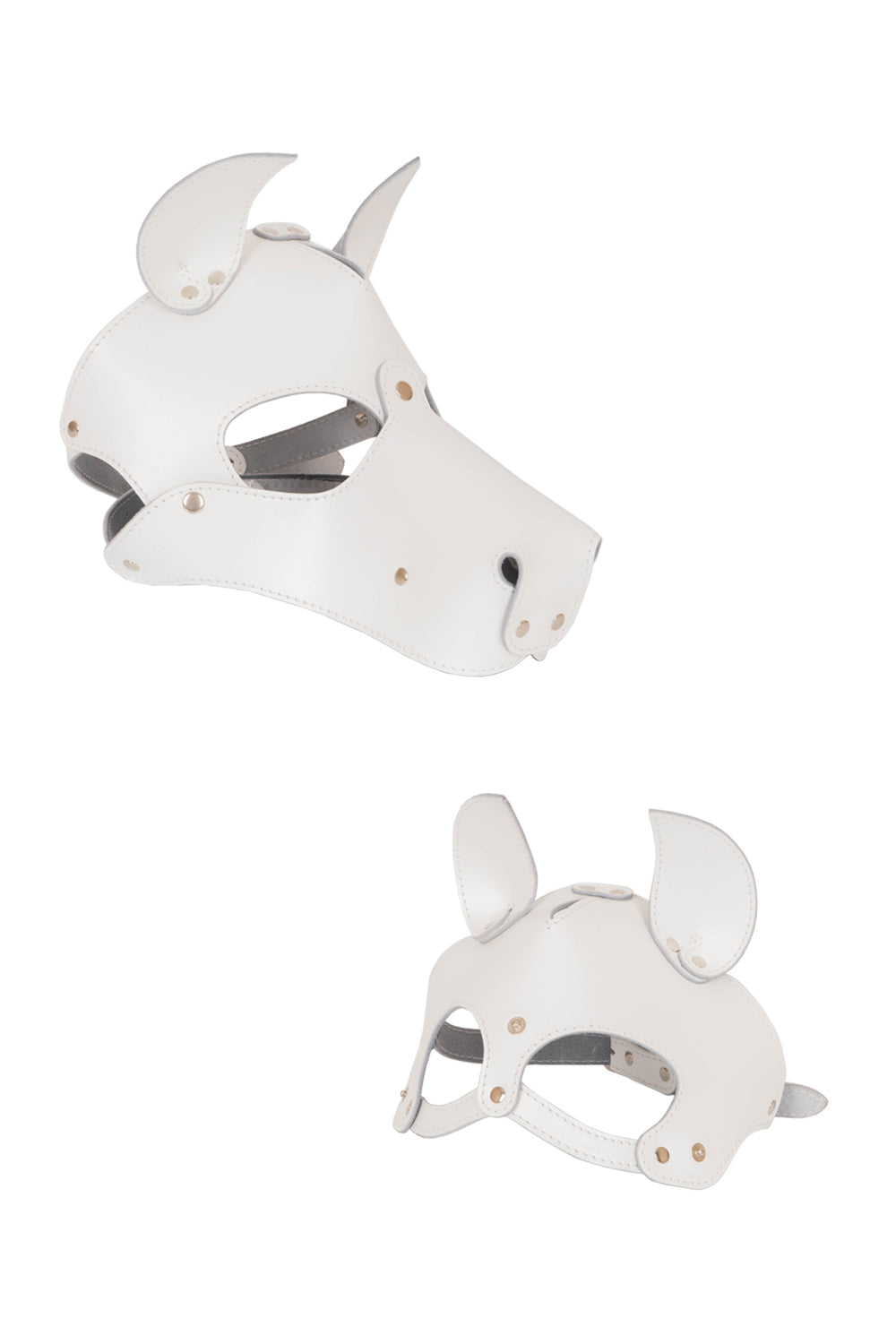 Dog mask with detachable muzzle. Brown