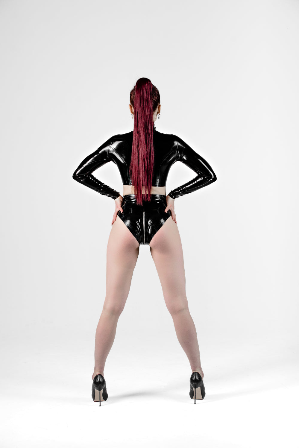 Latex Top and High-Waist Panties, Latex outfit, Latex Lingerie