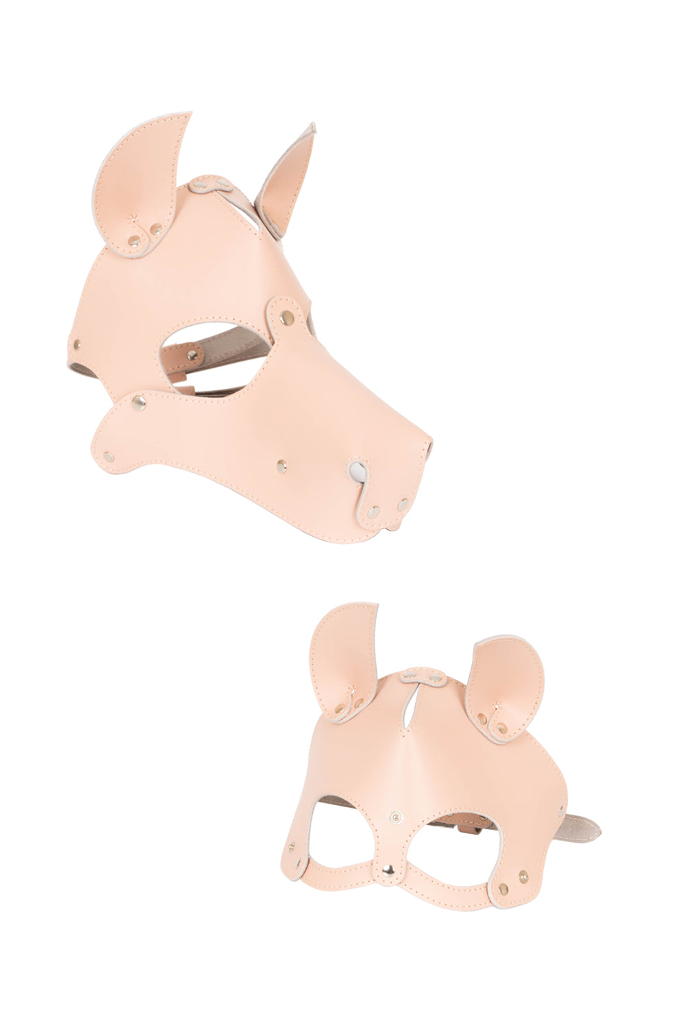Dog mask with detachable muzzle. Burgundy
