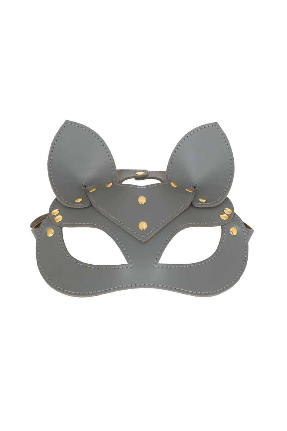 Leather сat mask, kitty fetish mask. Brown