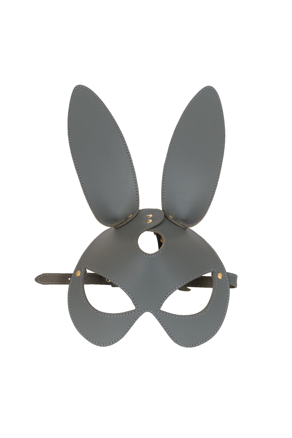 Rabbit mask, Leather Bunny Face mask. Gray