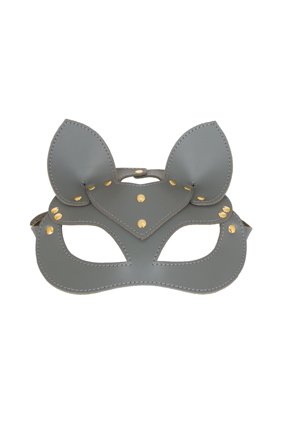 Leather сat mask, kitty fetish mask. Black