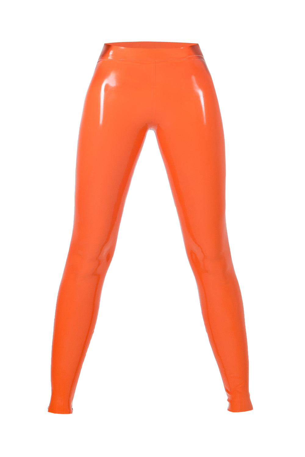 Latex Leggings with Waistband. Red