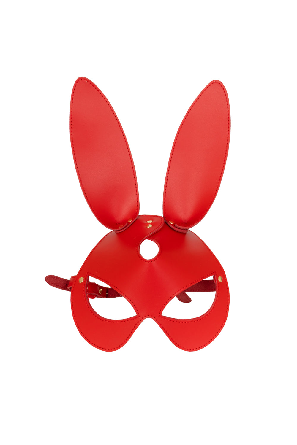 Rabbit mask, Leather Bunny Face mask. Red