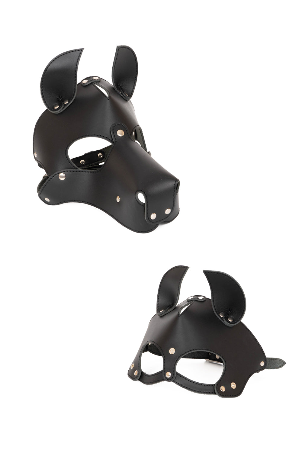 Dog mask with detachable muzzle. Black