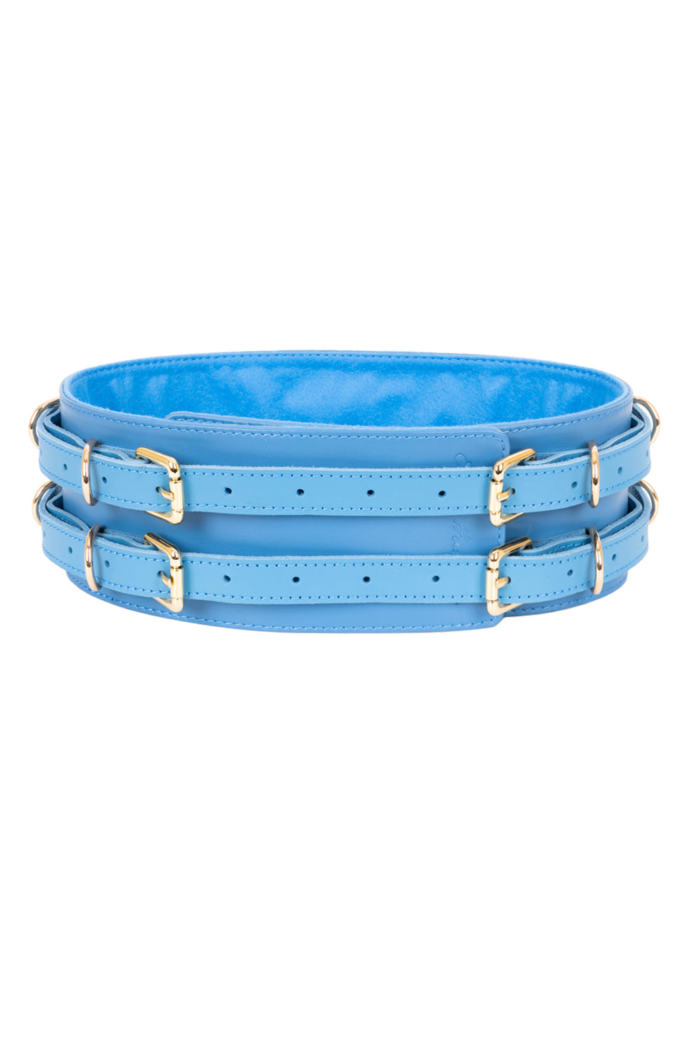Leather Waist Belt. Blue