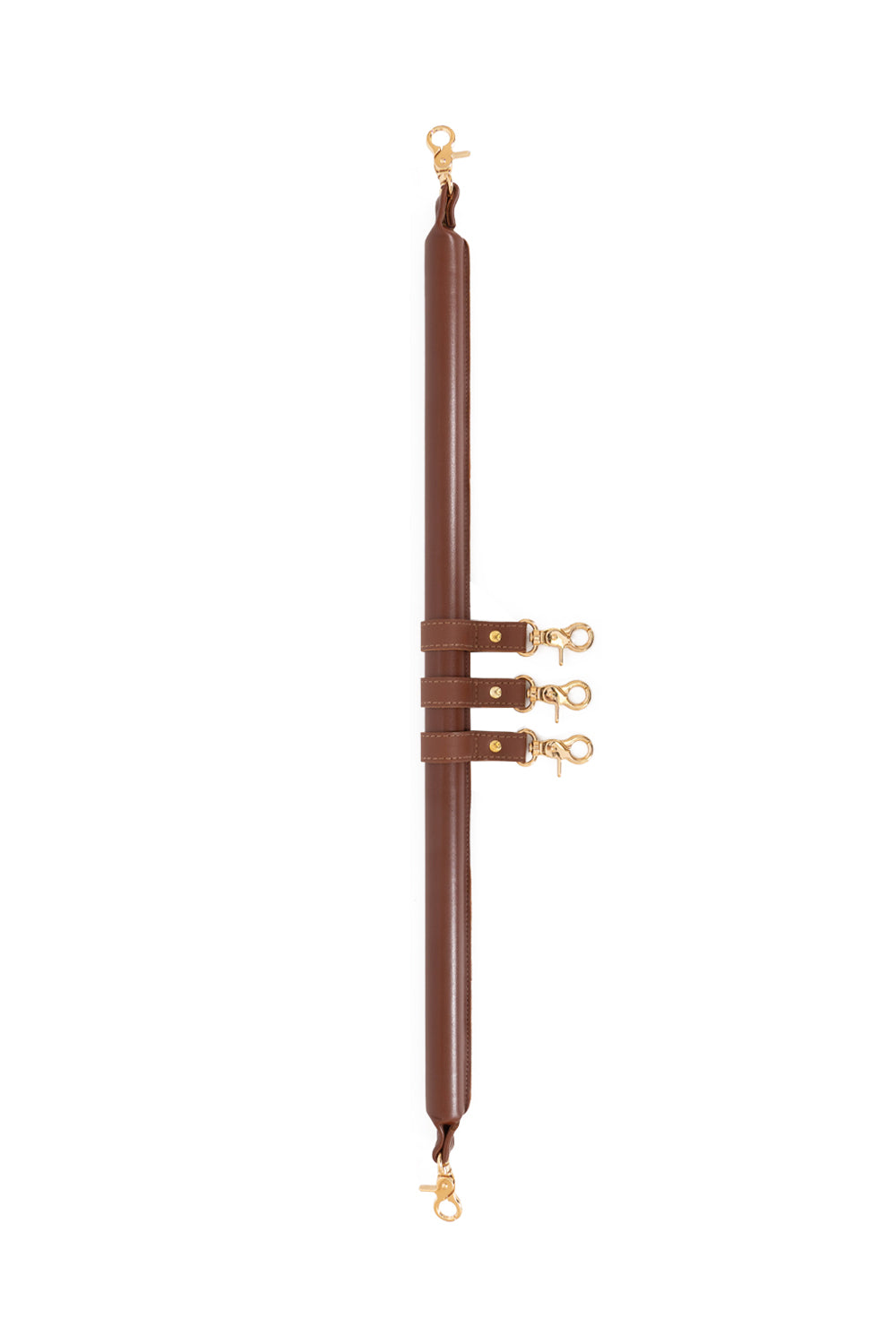 5 point BDSM Leather Spreader Bar with cuff hooks