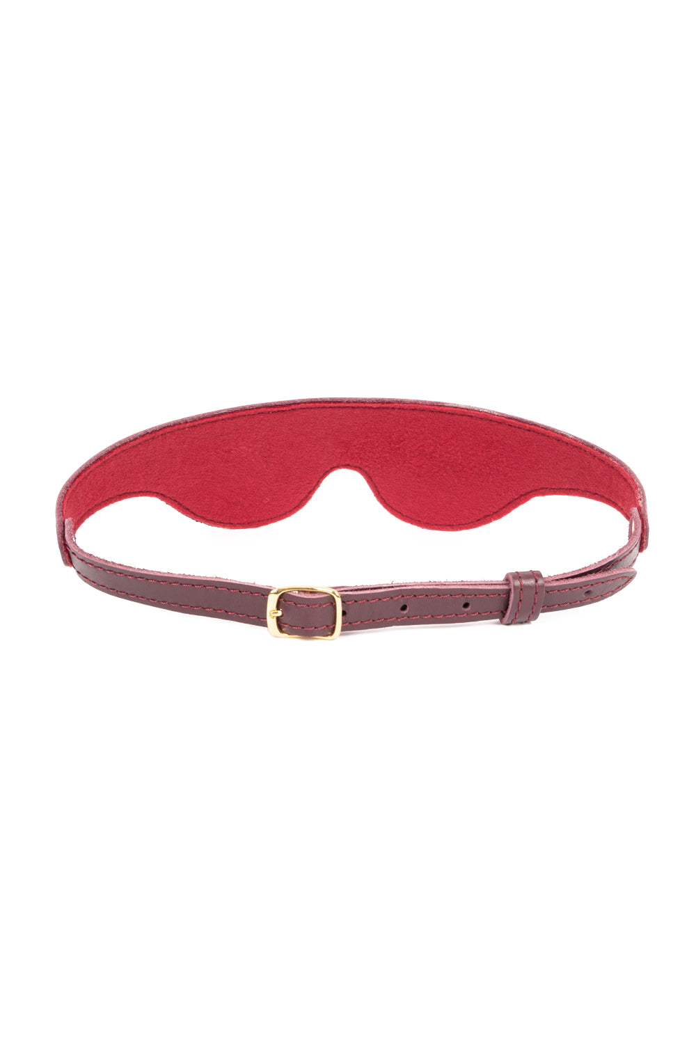 Leather Blindfold Mask with spikers. Burgundy