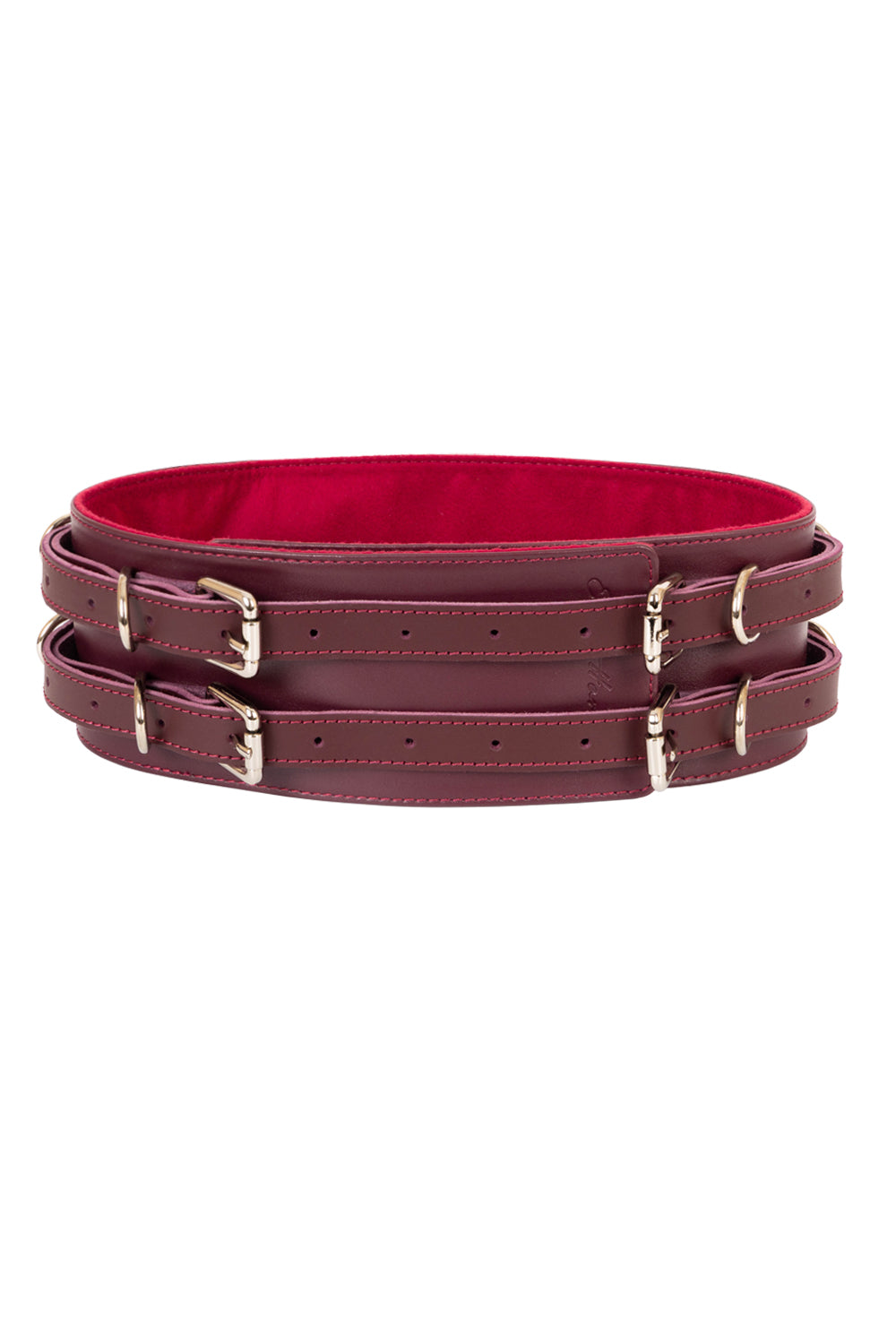 Leather Waist Belt. Red