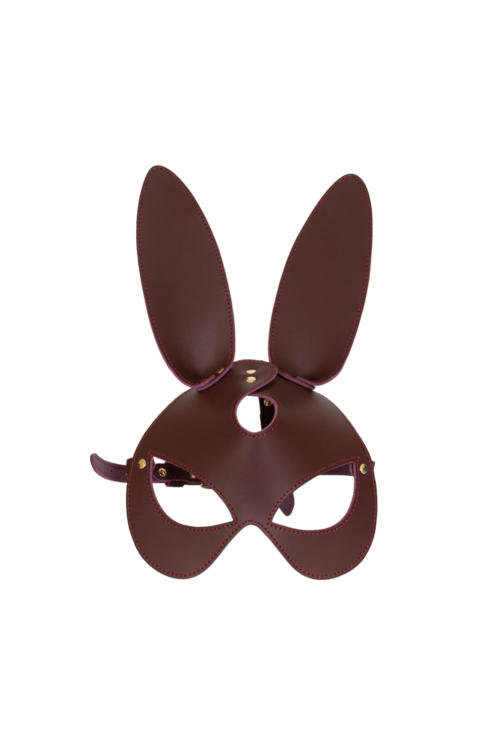Rabbit mask, Leather Bunny Face mask. Burgundy