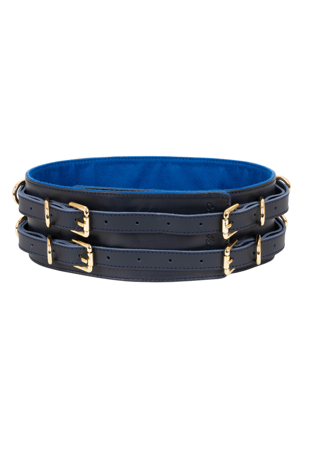Leather Waist Belt. Dark Blue