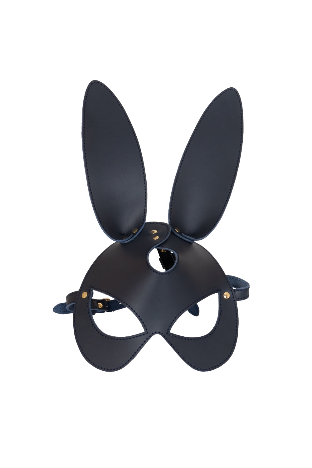 Rabbit mask, Leather Bunny Face mask. Dark Blue