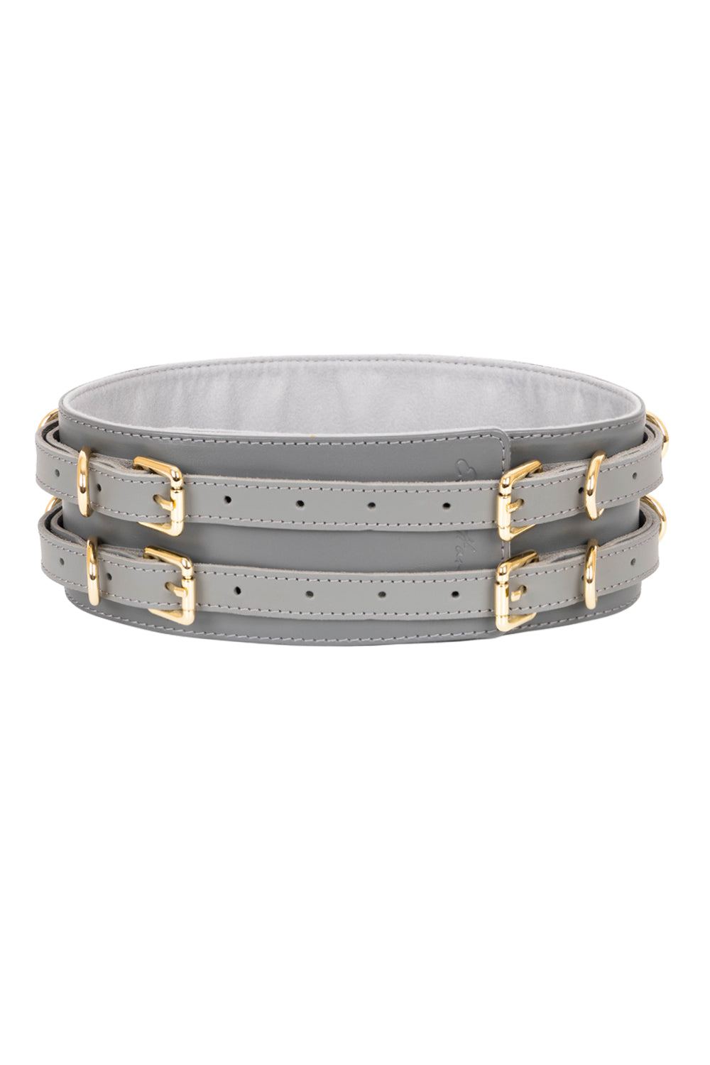 Leather Waist Belt. Gray