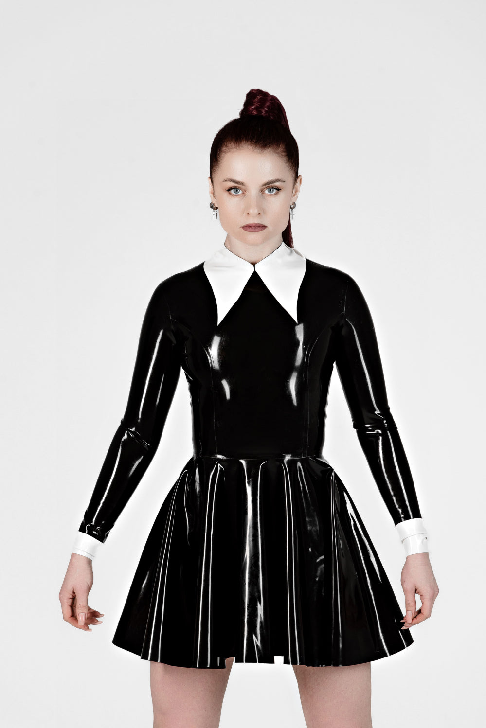 Latex Skater Dress for Women, Wednesday outfit