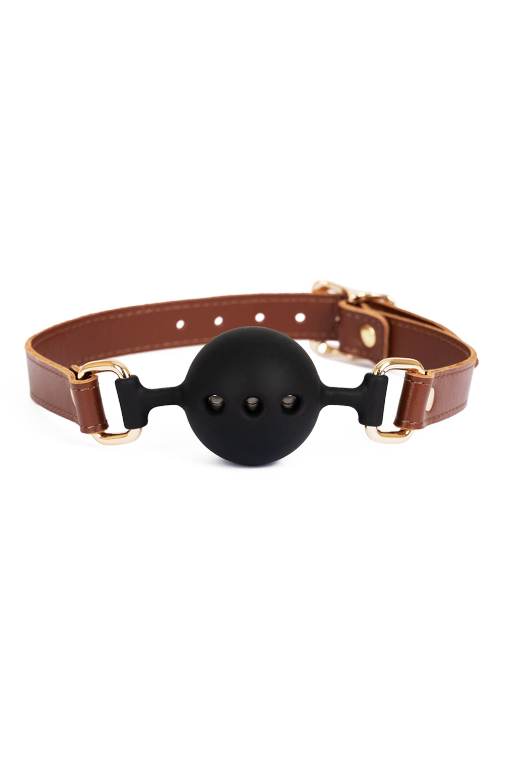 Soft Silicone Mouth Ball Gag. Brown