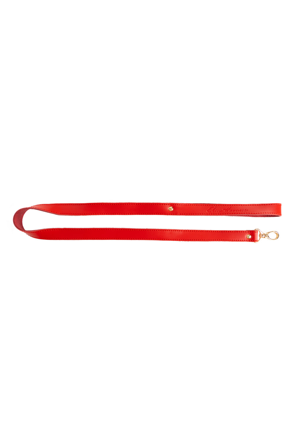 Leather leash. Red