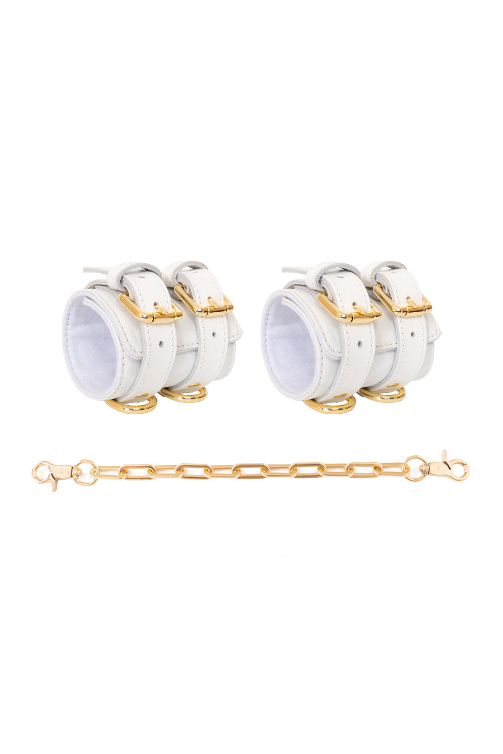 Hand, Ankle cuffs Wide with chain connectors.